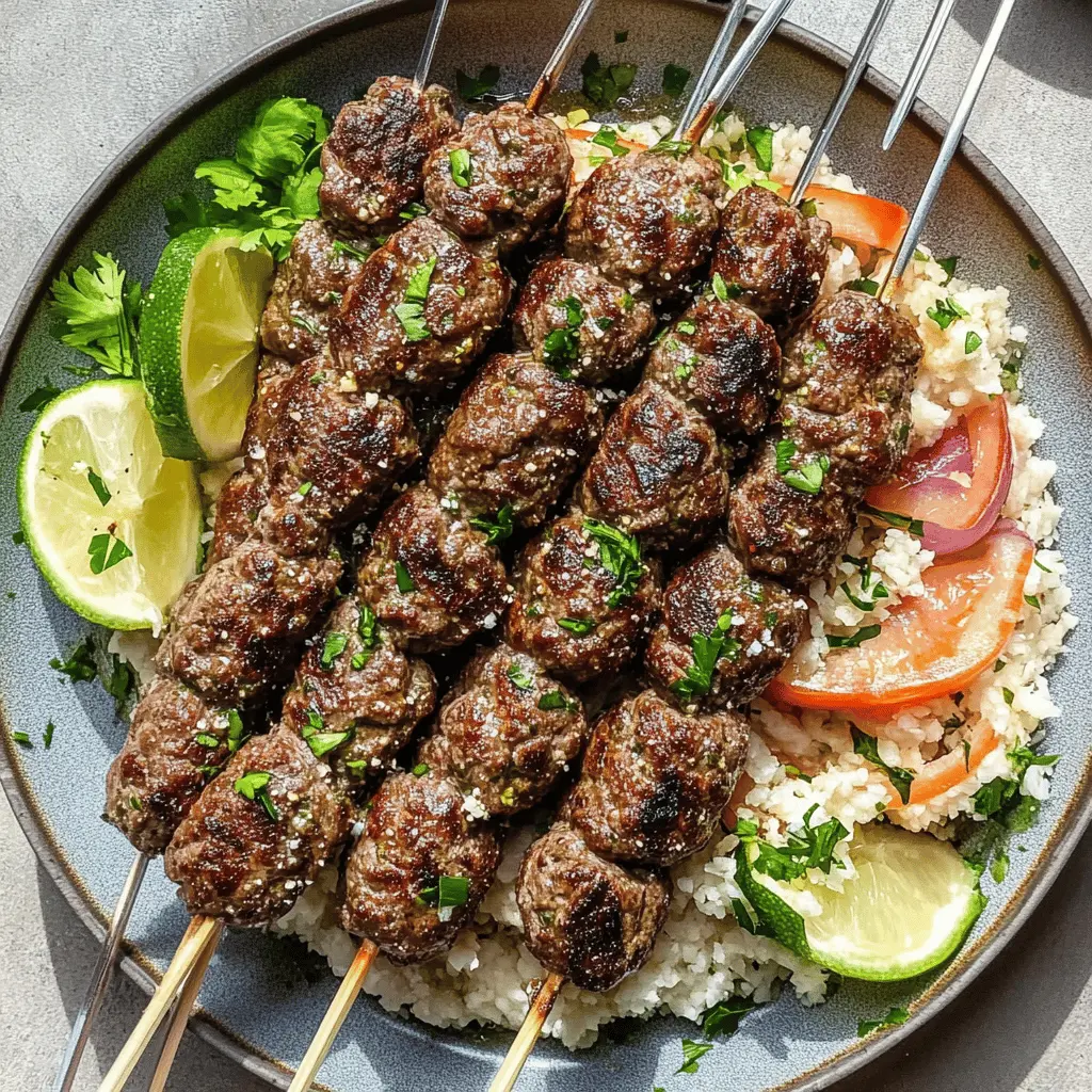 Get ready for a tasty adventure with these Beef Kafta Kebabs! Made with ground beef, fresh herbs, and a mix of spices, these kebabs are perfect for grilling. The juicy meat combined with a smoky flavor makes them an irresistible choice for your next BBQ or family gathering. Don't forget to save this recipe for a delicious meal everyone will love!