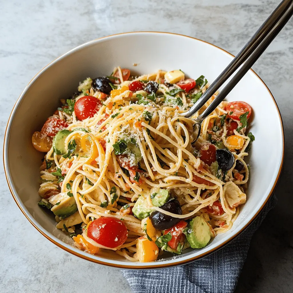 This California Spaghetti Salad is a refreshing twist on a classic favorite! Packed with crunchy veggies, zesty Italian dressing, and perfectly cooked pasta, it’s a colorful dish that’s perfect for picnics or potlucks. Enjoy the vibrant flavors and make it your go-to summer side! Save this recipe to bring a delightful touch to your next gathering.