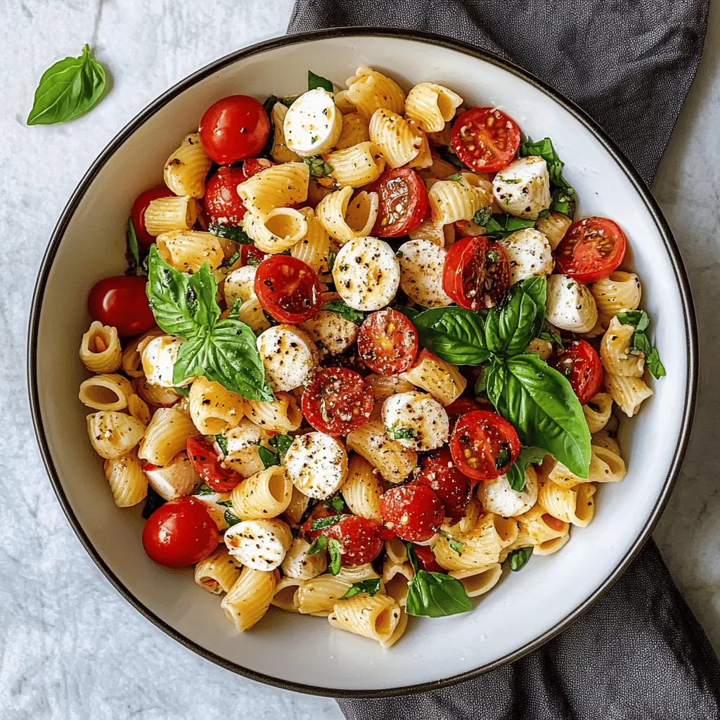 Brighten up your day with this refreshing Caprese Pasta Salad! Fresh tomatoes, creamy mozzarella, and basil come together in a simple, flavorful dish that's perfect for picnics, potlucks, or a light dinner. Tossed in a tangy balsamic dressing, this recipe is a delightful twist on a classic. Save this delicious salad for your next gathering!