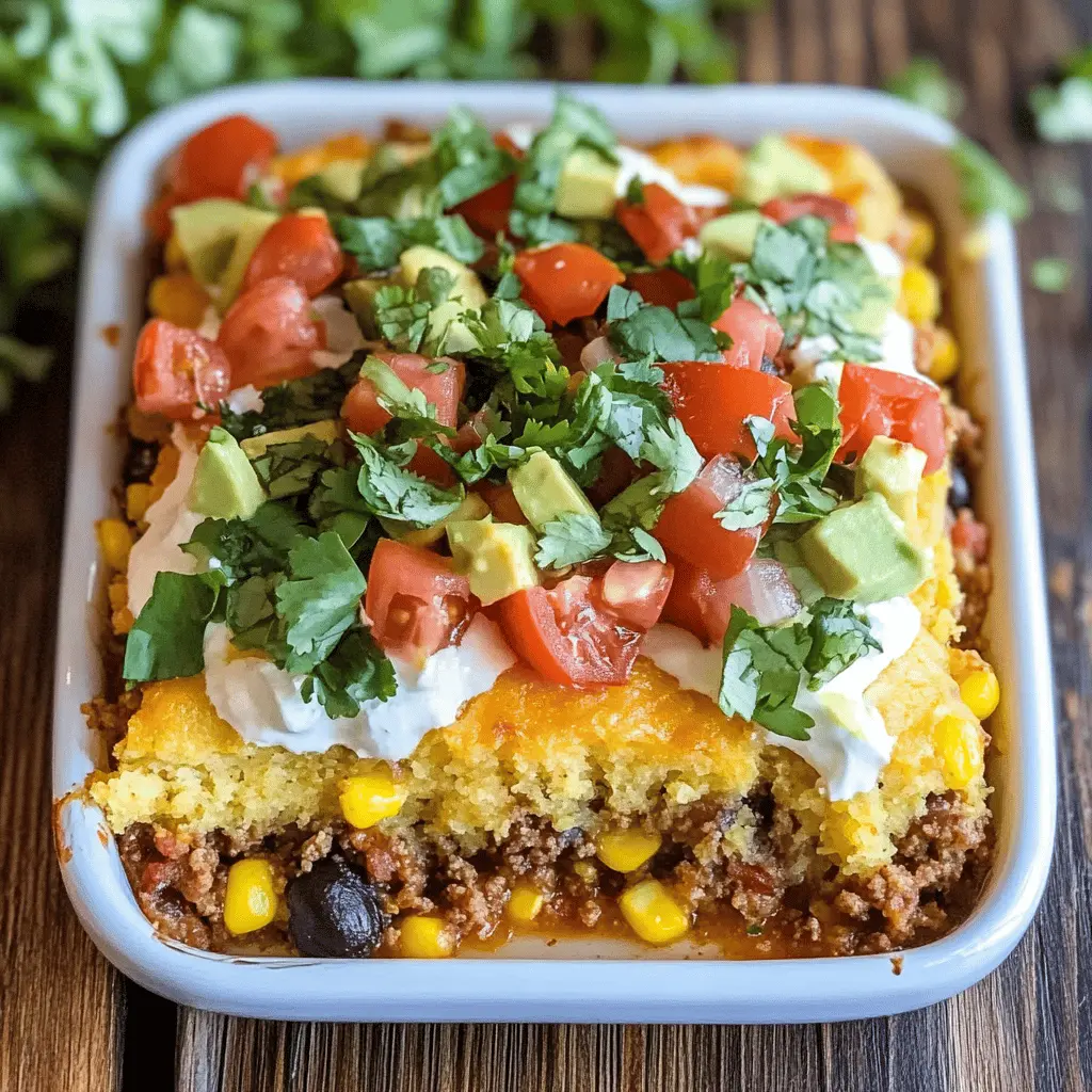 Get ready for a flavorful twist on dinner with this Cornbread Taco Bake! This easy recipe combines the warmth of cornbread with delicious taco flavors, featuring ground meat, zesty spices, and cheese. Perfect for family gatherings or a cozy night in. Save this pin for a meal that's sure to please everyone at the table!