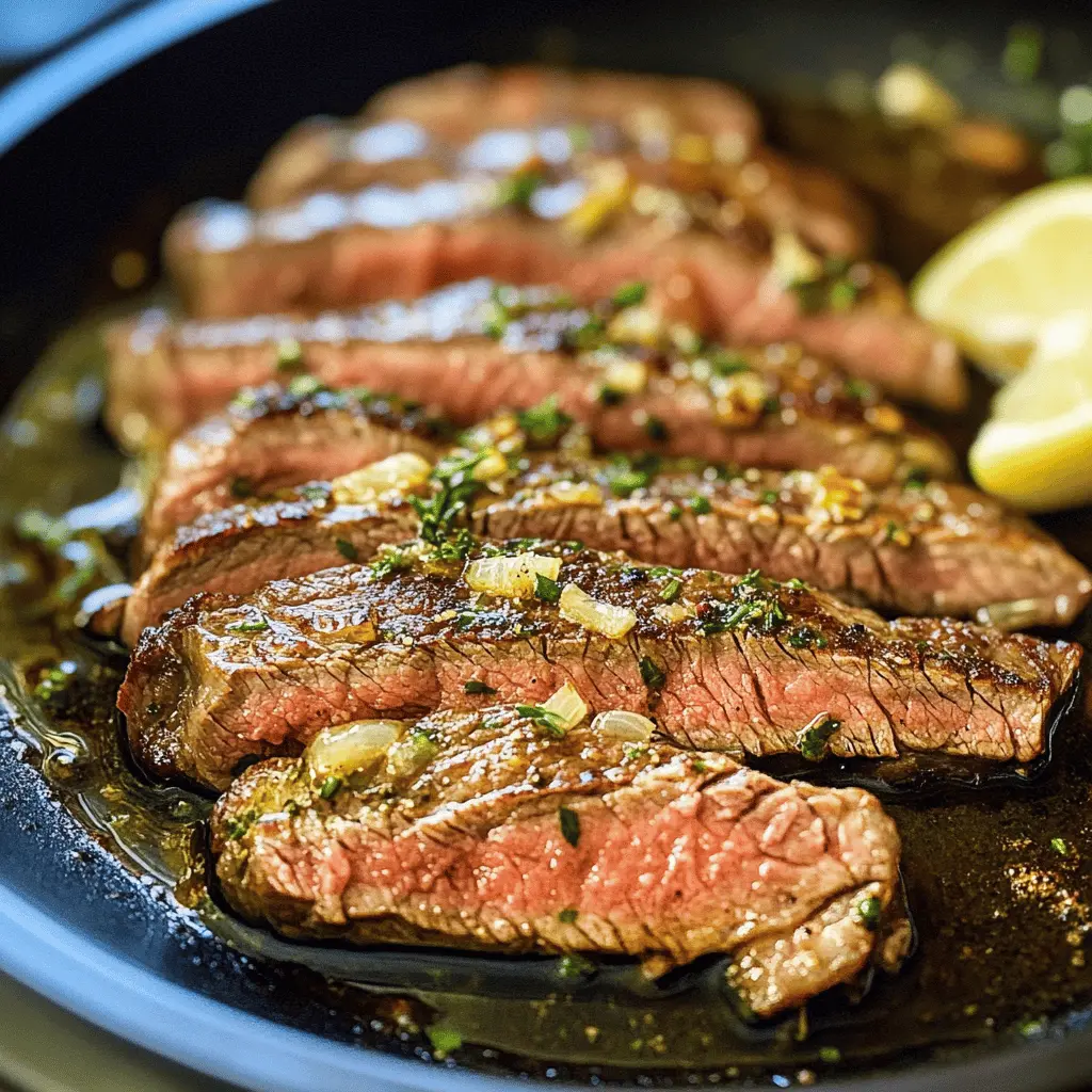 Sizzle up your dinner with this Garlic Butter Skillet Flank Steak! This easy oven recipe delivers perfectly cooked, tender steak infused with rich garlic and buttery flavors. Perfect for a weeknight meal or special occasions, it pairs wonderfully with vegetables or a fresh salad. Save this recipe for a delicious and satisfying meal that will impress your family and friends!