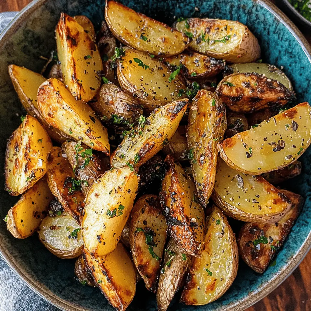 These Greek Roasted Potatoes are a perfect addition to any meal! Crispy on the outside and fluffy on the inside, they are tossed with olive oil, garlic, and fresh herbs for irresistible flavor. Ideal for family dinners or gatherings, save this recipe to impress your guests with a delightful side dish they'll love!