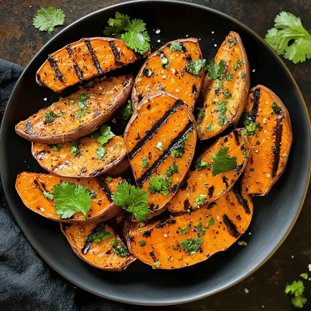 Get ready to enjoy the perfect side dish with these Grilled Cilantro-lime Sweet Potatoes! Bursting with zesty flavors and a hint of smokiness, they're easy to prepare and elevate any meal. Perfect for summer barbecues, weeknight dinners, or even as a healthy snack. Save this recipe for your next gathering!