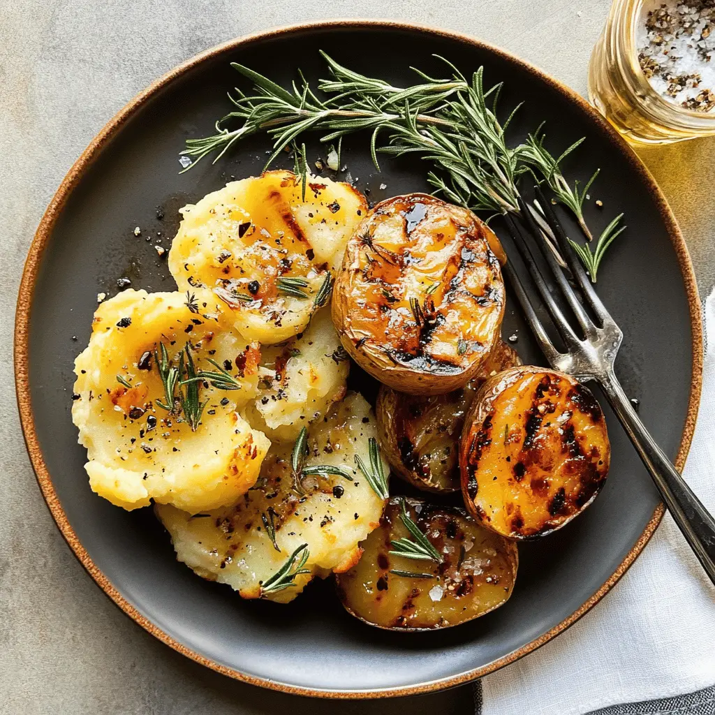 If you're looking for a delicious side dish, these Grilled Garlic Rosemary Smashed Potatoes are a must-try! The combination of crispy edges and fluffy centers paired with fragrant rosemary makes them irresistible. Perfect for summer barbecues or cozy family dinners. Save this recipe to impress your guests and elevate your next meal!