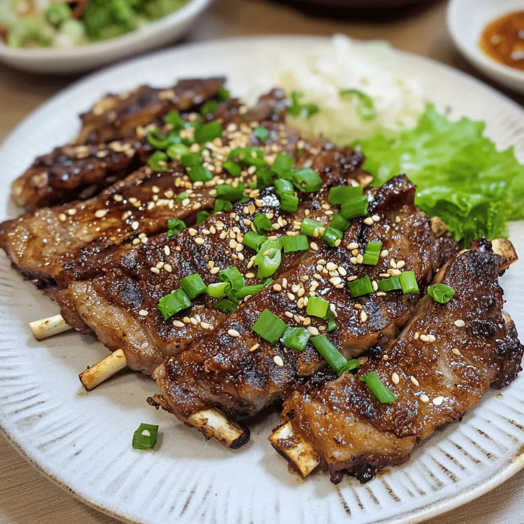 Get ready to impress with these flavorful Grilled Korean Short Ribs! With a perfect blend of sweet and savory marinades, these tender ribs are a fantastic choice for any barbecue or family gathering. Ideal for summer cookouts, they're sure to be a crowd-pleaser. Save this recipe and bring authentic Korean taste to your next meal!