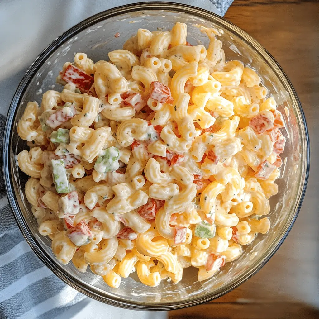 Looking for the perfect side dish? This Macaroni Salad is a crowd-pleaser! Packed with vibrant veggies and creamy dressing, it's a classic that pairs well with everything from BBQ to picnics. Save this recipe for your next gathering, and impress your friends with Guy Fieri’s twist on a traditional favorite!