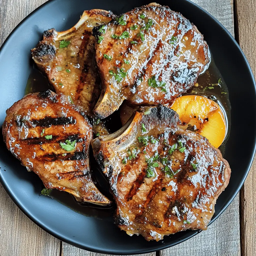 Get ready to enjoy these juicy grilled pork chops topped with a spicy peach glaze! This recipe features tender meat paired with a sweet and spicy sauce that will elevate your next barbecue. Perfect for summer gatherings or a cozy dinner at home. Save this pin to bring a burst of flavor to your table!