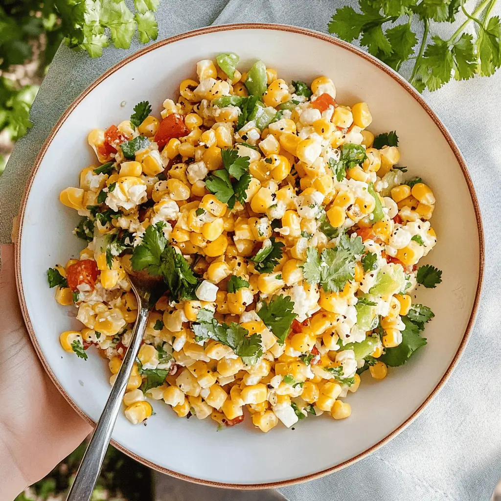 Brighten up your gatherings with this delicious Mexican Corn Salad! Packed with fresh corn, vibrant bell peppers, and zesty lime dressing, it’s the perfect side dish for barbecues, potlucks, or taco night. Easy to make and full of flavor, this salad will become a favorite. Save this recipe now for your next summer cookout!