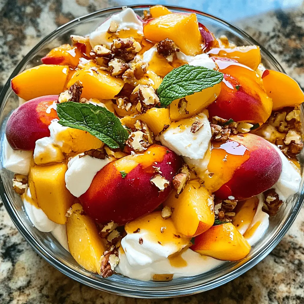 Brighten your meal with our Millionaire Peach Salad! This vibrant dish combines juicy peaches, crisp greens, and crunchy nuts for a delightful burst of flavor. Perfectly sweet and refreshing, it’s an ideal summer side or a light lunch option. Save this recipe to impress your guests at your next gathering!