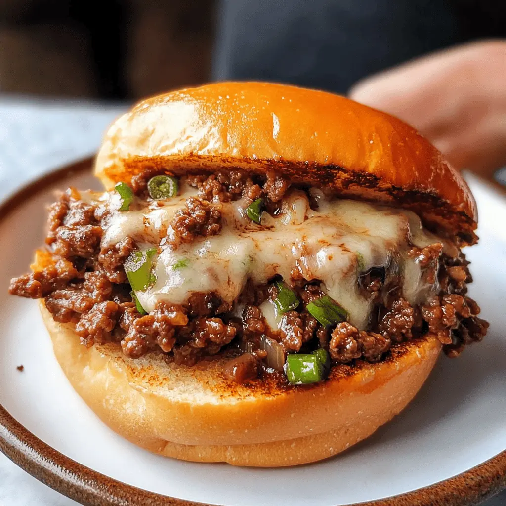 Get ready for a delicious twist on a classic! These Philly Cheesesteak Sloppy Joes combine tender beef, melty cheese, and savory peppers all packed into a tasty bun. Perfect for a quick weeknight dinner or a game day treat, this recipe is sure to please. Save it now for an easy meal that everyone will love!