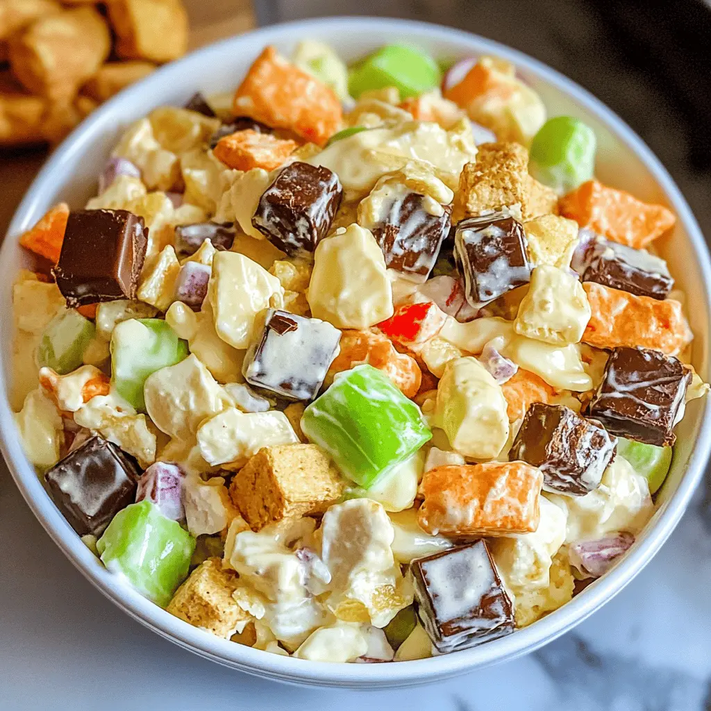 Treat yourself to a delightful Snickers Salad that's perfect for any gathering! This no-bake dessert features layers of creamy, sweet goodness with crunchy Snickers bars, crisp apples, and whipped topping. It's a unique blend of flavors that is sure to impress your guests. Save this recipe for your next potluck, picnic, or family dinner and enjoy a fun twist on a classic treat!