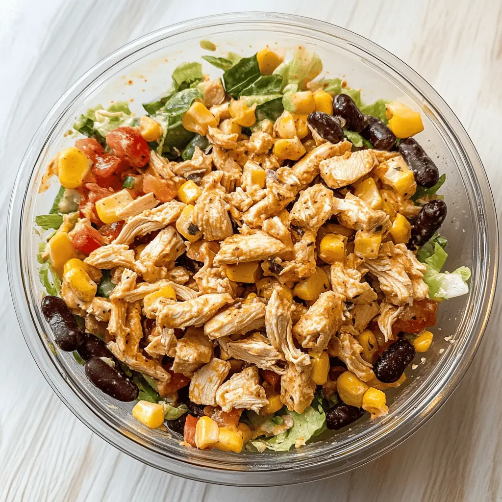 Looking for a fresh and flavorful meal? This Southwest Chicken Salad combines tender grilled chicken, black beans, corn, and zesty lime dressing for a vibrant dish that's perfect for lunch or dinner. It's healthy, easy to make, and packed with protein! Save this recipe for your next meal prep or when you crave something delicious and satisfying!