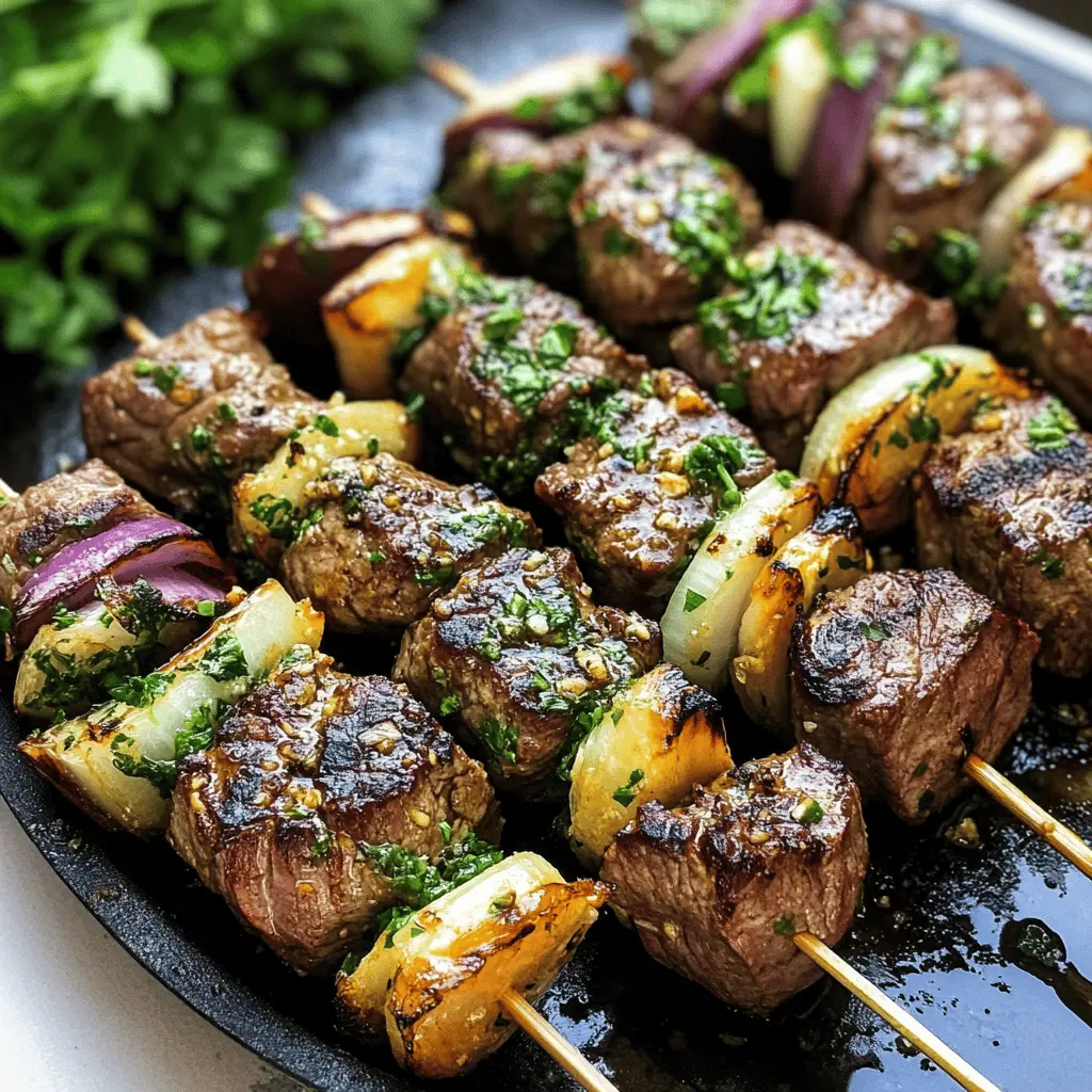 Elevate your dinner with these flavorful Steak Kabobs topped with rich garlic butter! Perfectly grilled and packed with tender chunks of steak and vibrant veggies, this recipe is a must-try for any grilling enthusiast. Ideal for summer barbecues or family gatherings, don’t forget to save it for your next cookout!