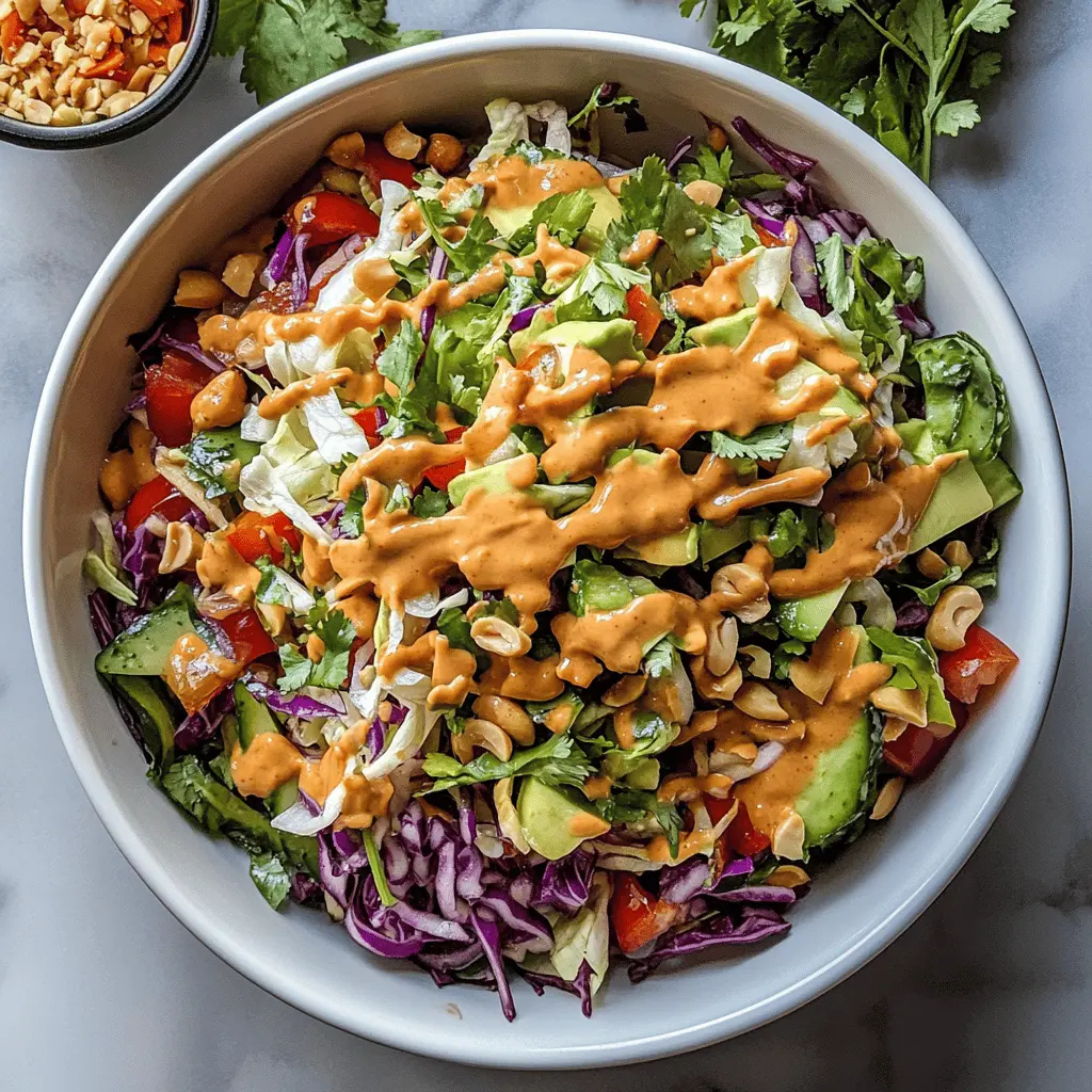 This colorful Thai Crunch Salad brings together fresh veggies, crunchy nuts, and a zesty spicy peanut dressing that will make your taste buds dance! Packed with vibrant flavors and nutrients, it's perfect for a light lunch or as a side dish at your next gathering. Save this recipe for a refreshing and satisfying meal that everyone will love!