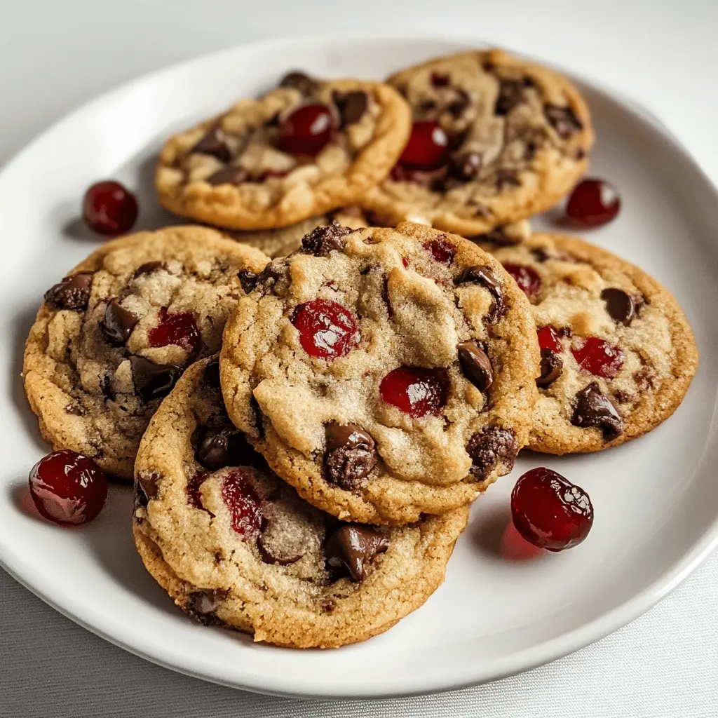 Easy Maraschino Cherry Chocolate Chip Cookies