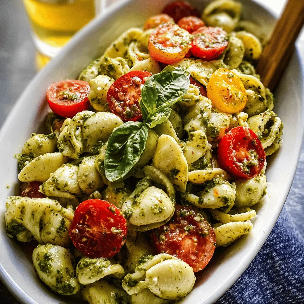 Light and Creamy Pesto Caprese Pasta Salad Recipe