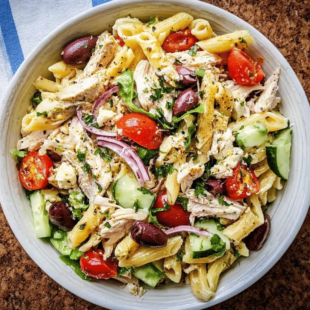 Easy Mediterranean Chicken Pasta Salad Recipe