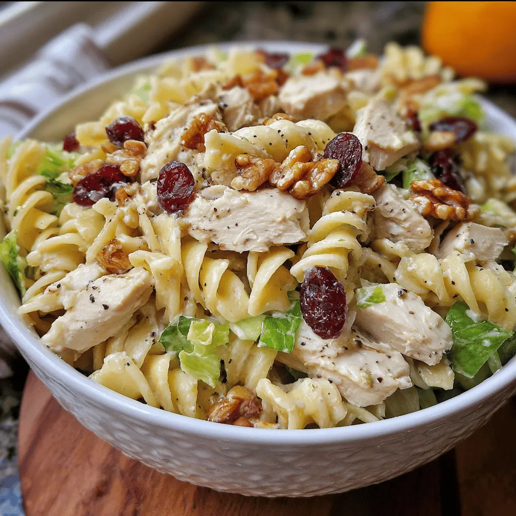 Easy Waldorf Chicken Pasta Salad Recipe
