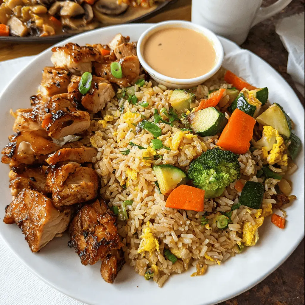 Easy Hibachi Chicken With Fried Rice and Veggies