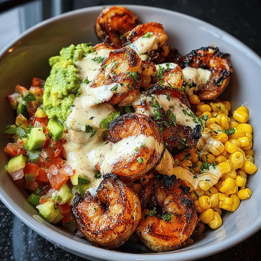 Easy Grilled Shrimp Bowl With Avocado & Corn Salsa