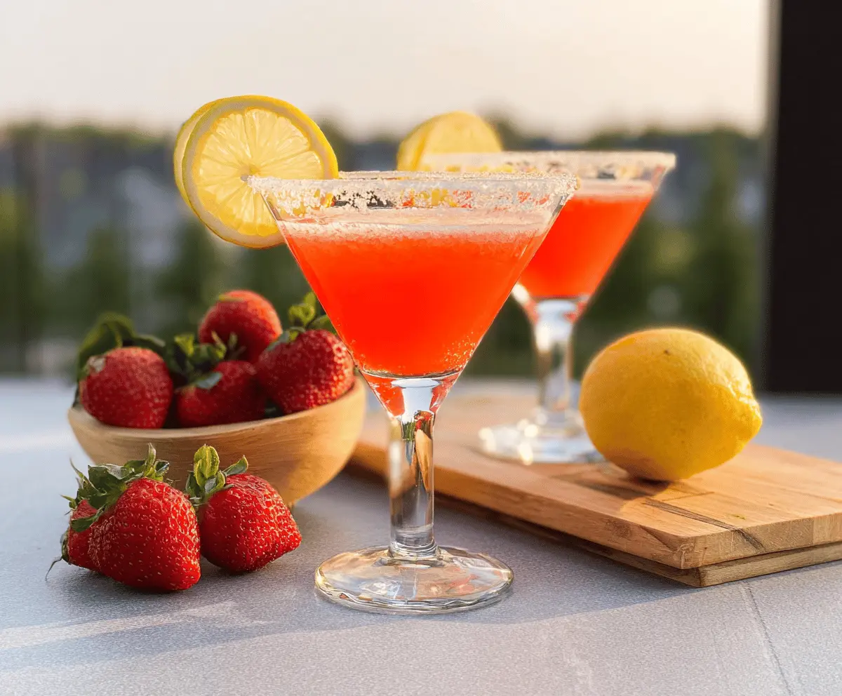Easy Strawberry Lemon Drop Martini Recipe