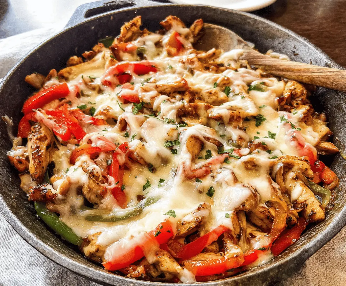 Easy Chicken Cheesesteak Skillet Recipe
