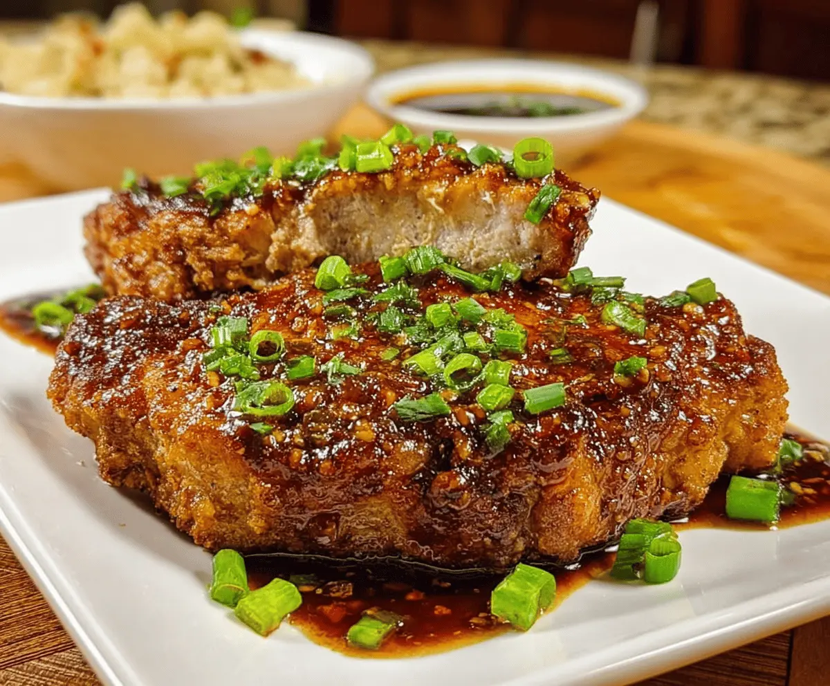Easy Double Crunch Honey Garlic Pork Chops