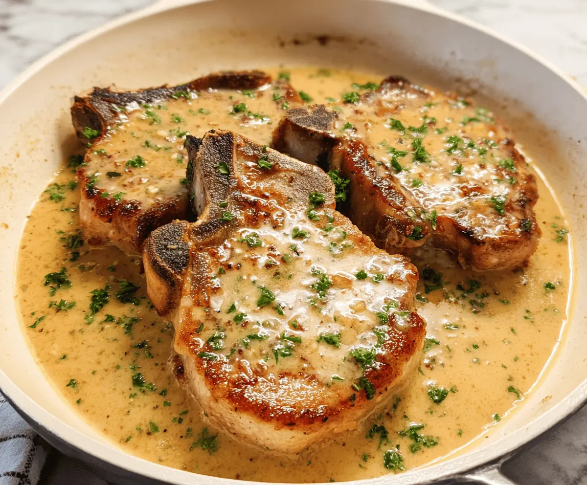 Easy Slow Cooker Pork Chops with Garlic Parmesan Sauce