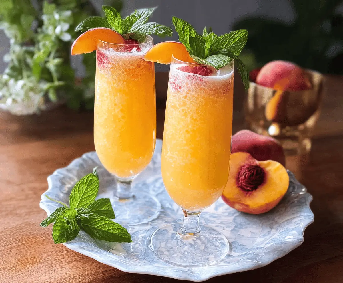 Easy Peach Bellini Mocktail Recipe for Summer