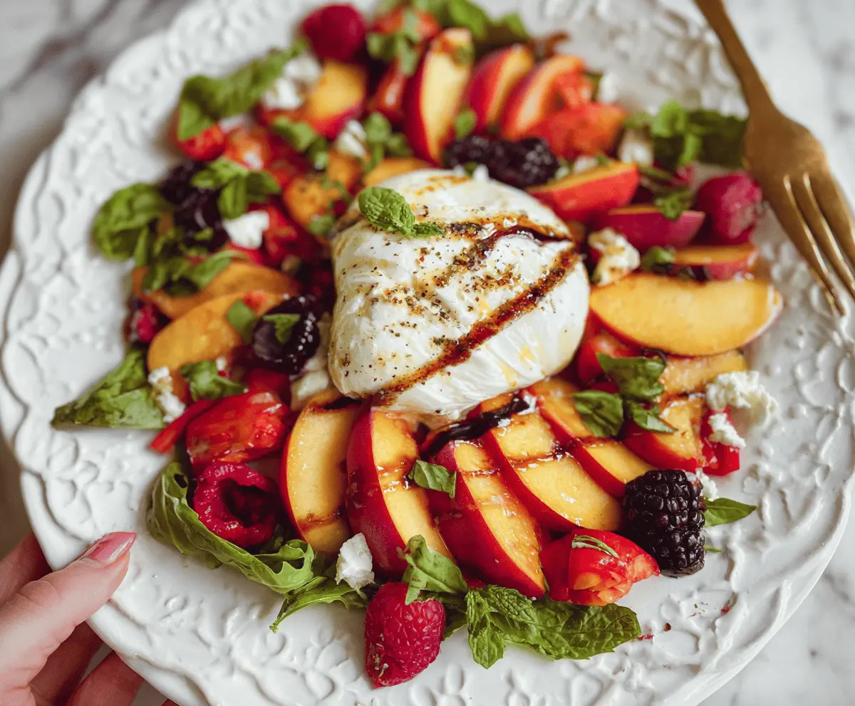 Easy Peach Burrata Salad Recipe