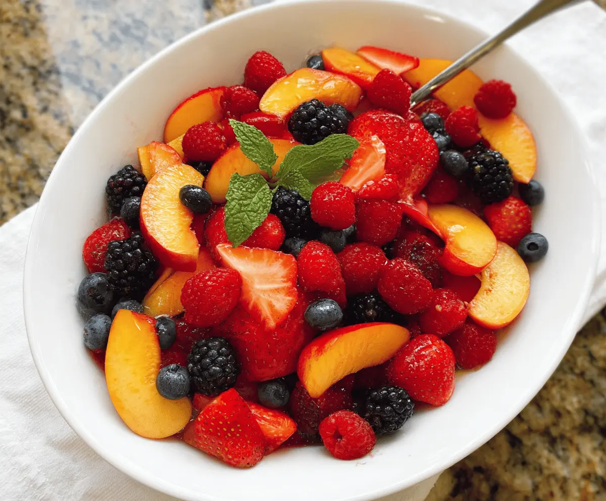 Easy Peach Berry Fruit Salad Recipe