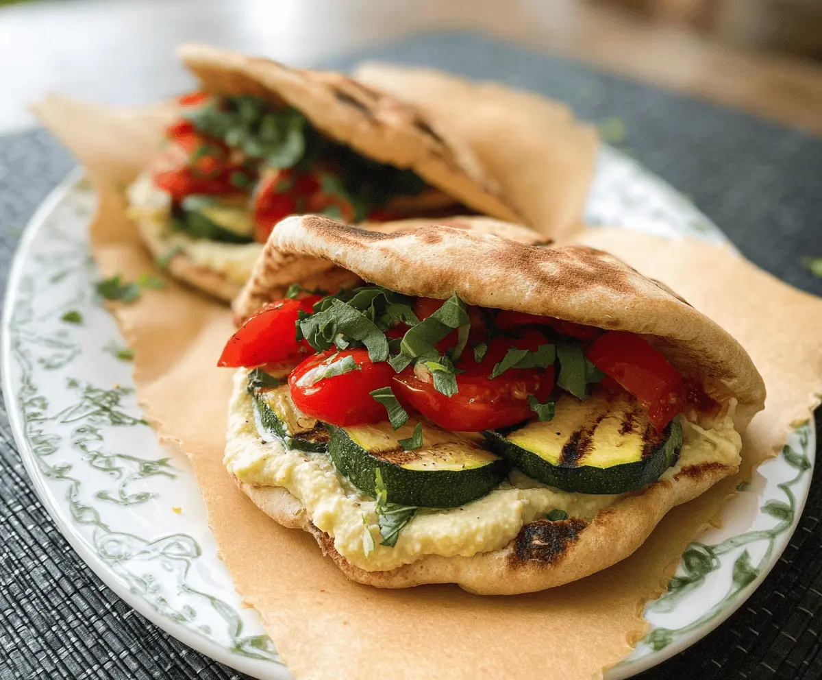 Easy Zucchini and Hummus Pita Sandwiches