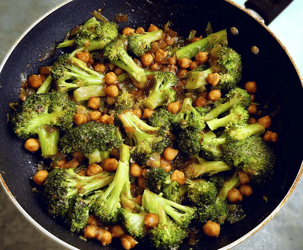 Easy Garlic Broccoli Chickpea Stir Fry