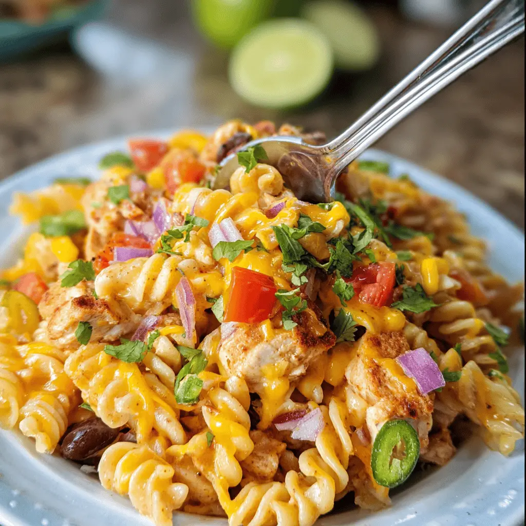 Easy Zesty Chicken Enchilada Pasta Salad Recipe