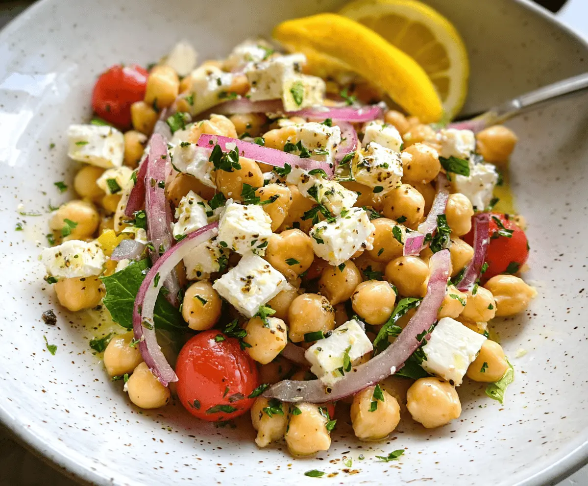 Healthy Lemony Chickpea Feta Salad Recipe