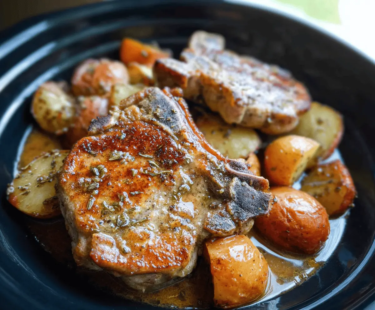 Easy Crock Pot Pork Chops with Potatoes