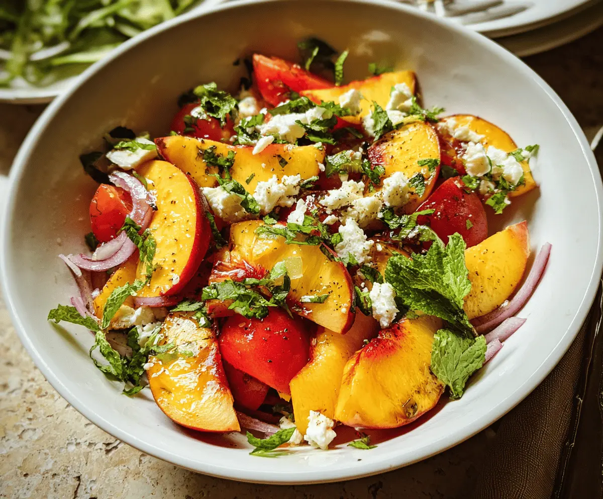 Easy Peach Feta Salad Recipe for Summer