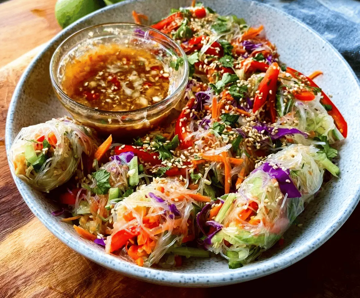 Fresh Spring Roll Salad with Spicy Ginger Dressing