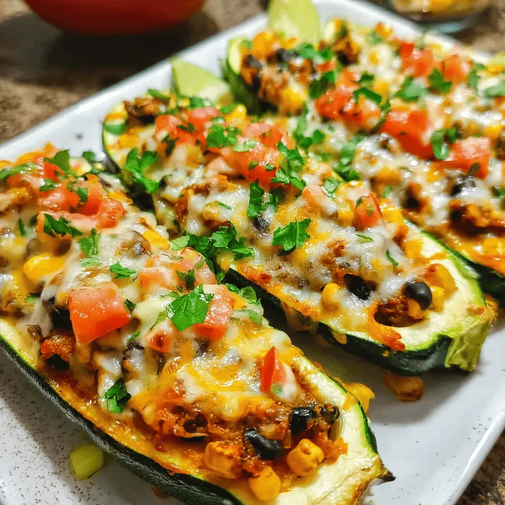Healthy Mexican Zucchini Boats with Cheese