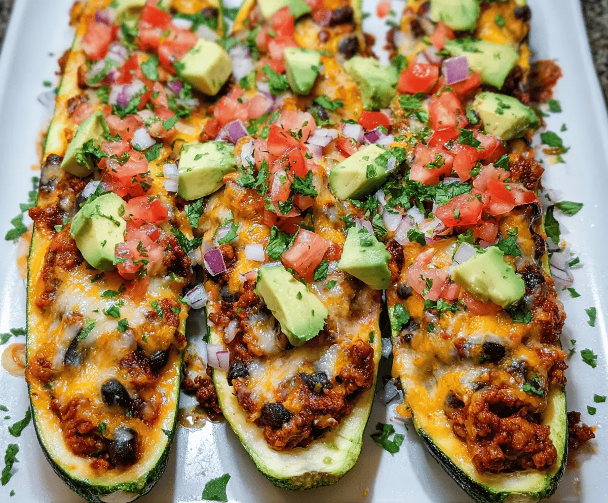 Healthy Taco Stuffed Zucchini Boats Recipe