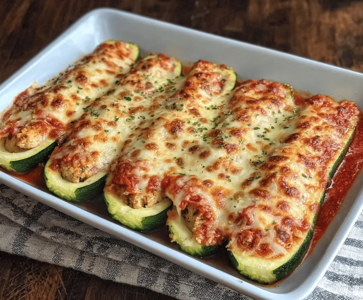 Keto Chicken Parmesan Zucchini Boats Recipe