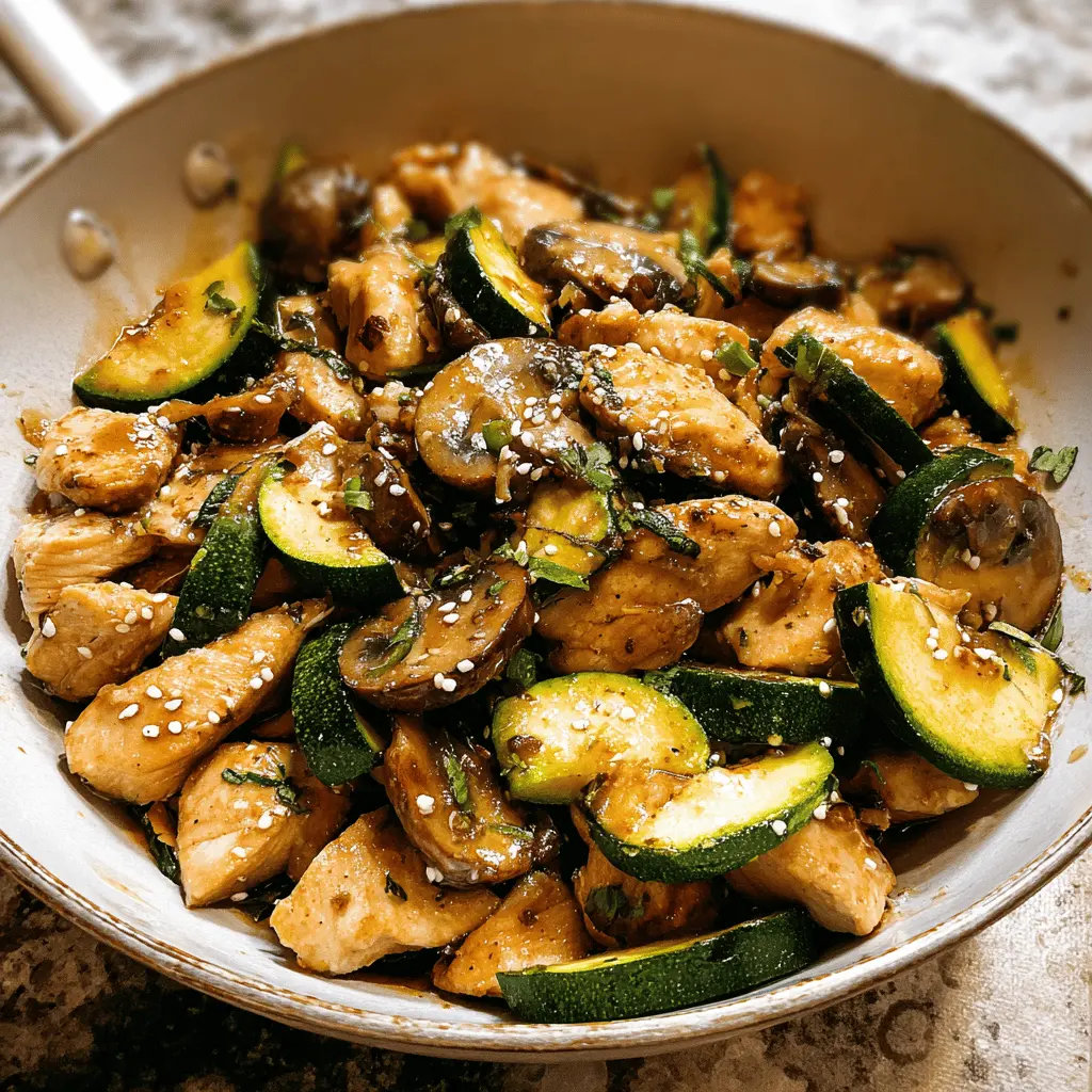 Easy Zucchini Mushroom Chicken Stir Fry Recipe