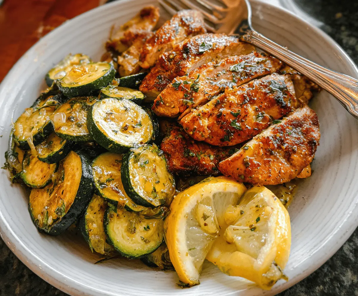 Easy Asado Chicken with Lemon Zucchini Sauté