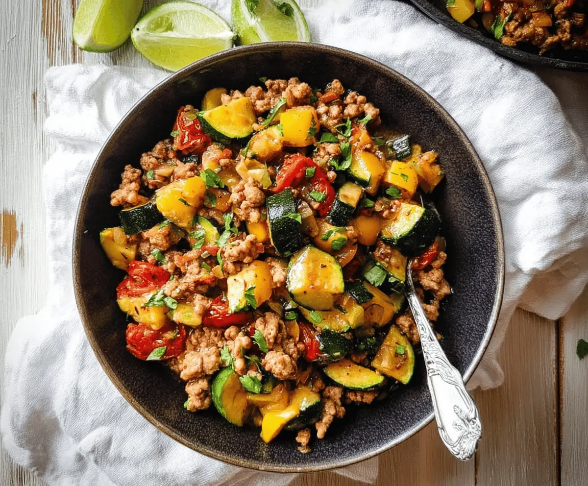 Easy Ground Turkey and Zucchini Skillet Dinner