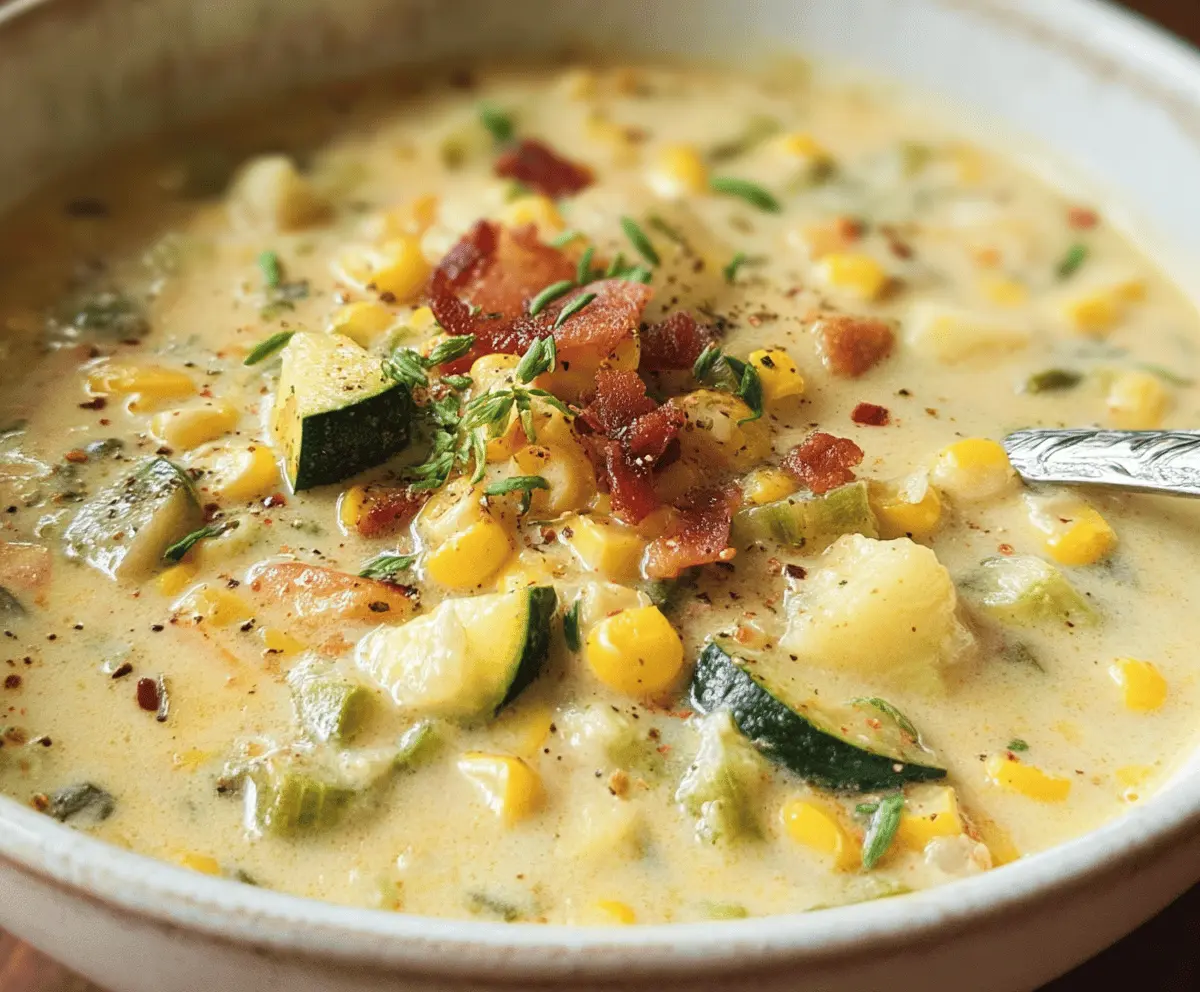 Creamy Summer Corn and Zucchini Chowder Recipe