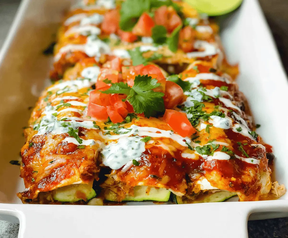 Low Carb Keto Chicken Zucchini Enchiladas