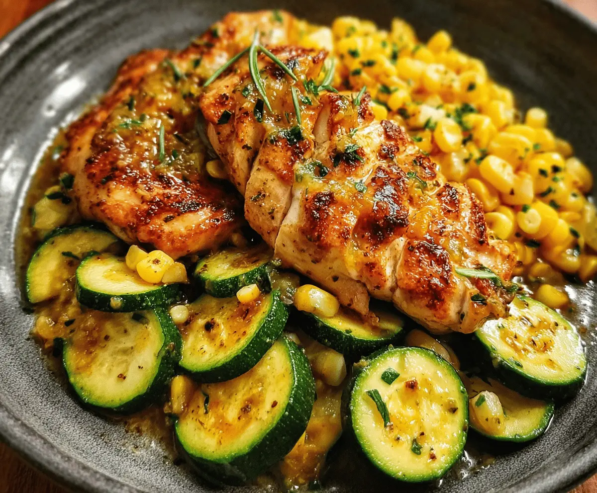 Garlic Butter Chicken with Zucchini and Sweet Corn
