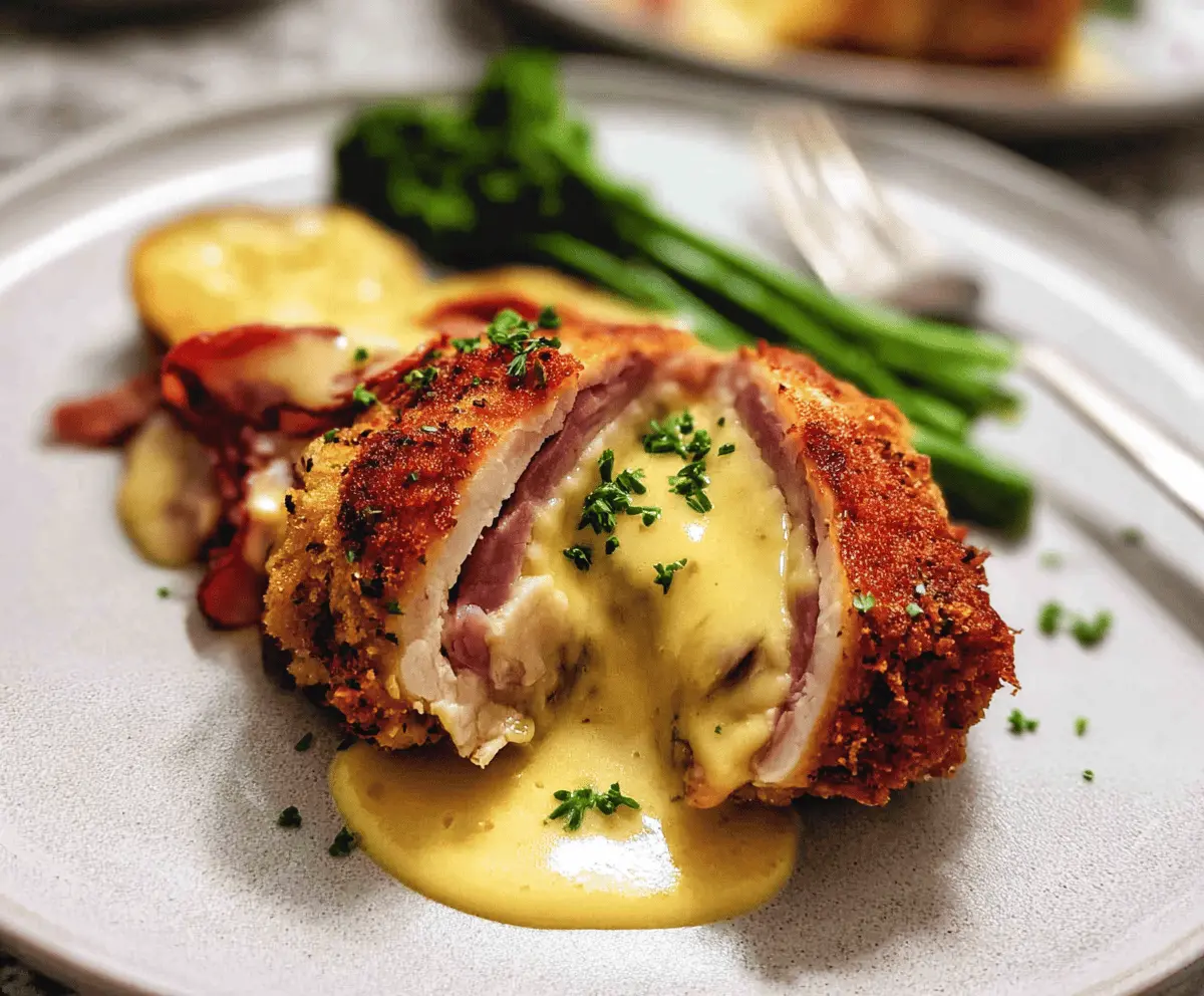 Crispy Creamy Chicken Cordon Bleu with Dijon Sauce Recipe