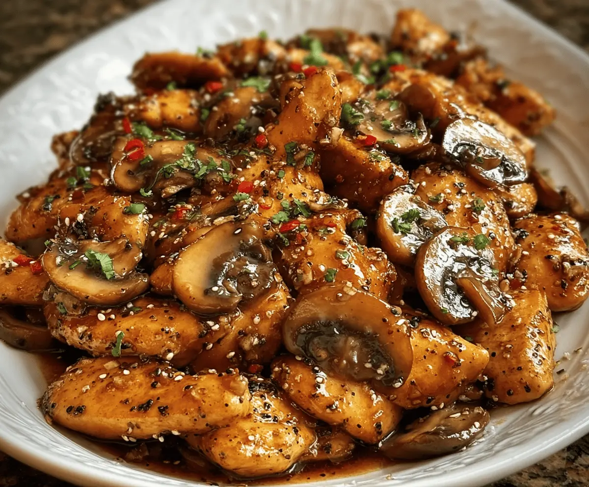 Easy Black Pepper Chicken with Mushrooms