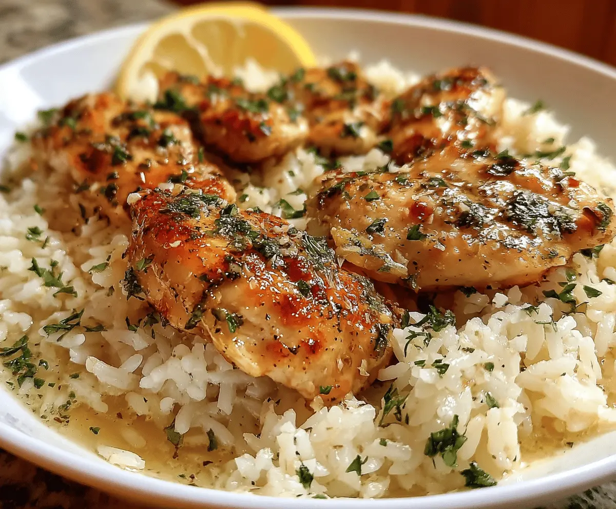 Easy Chicken Scampi with Garlic Parmesan Rice